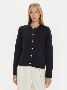 Tommy Hilfiger Kardigan WW0WW40846 Granatowy Regular Fit. Niebieskie kardigany TOMMY HILFIGER, z bawełny. Za 599,99 zł.