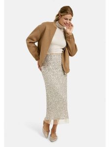 Milano Italy Wełniana kurtka w kolorze jasnobrązowym rozmiar: 44. Brązowe kurtki Milano Italy, bez wzorów, z wełny, bez kaptura. Za 434,99 zł.