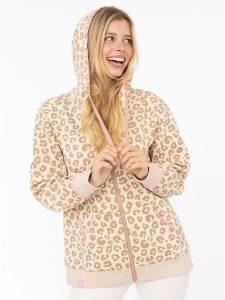 Zwillingsherz Bluza "Soft Leo" w kolorze beżowym rozmiar: L/XL. Brązowe bluzy Zwillingsherz, l, bez wzorów, z kapturem. Za 218,05 zł.