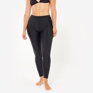 Legginsy UV surfingowe damskie Olaian Size +. Czarne legginsy OLAIAN, bez wzorów, z elastanu. Za 64,99 zł.