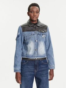 Desigual Kurtka jeansowa Contrast Mickey 25WWED16 Niebieski Regular Fit. Niebieskie kurtki Desigual, xl, bez wzorów, z bawełny, bez kaptura. Za 569,99 zł.