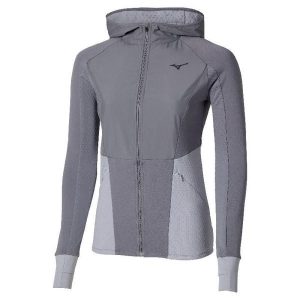 Damska bluza dresowa z kapturem Mizuno Active. Szare kurtki Mizuno, bez wzorów, z dresówki, z kapturem. Za 398,00 zł.