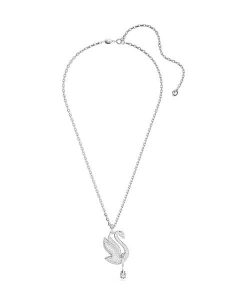 Swarovski Naszyjnik z zawieszką - dł. 66 cm rozmiar: onesize. Szare naszyjniki Swarovski, z kryształem, metalowe. Za 543,99 zł.