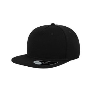 5panelowa Czapka Flat Visor. Czarne czapki ATLANTIS, bez wzorów. Za 49,99 zł.
