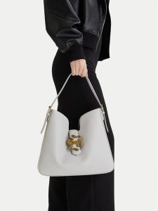 Just Cavalli Torebka 80RA4BA3 ZSA89 Szary. Szare torebki klasyczne Just Cavalli, bez wzorów, ze skóry, bez dodatków. Za 577,99 zł.