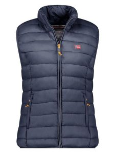 Geographical Norway Kamizelka pikowana "Vatikolor" w kolorze granatowym rozmiar: XXL. Niebieskie kamizelki Geographical Norway, xxl, bez wzorów, bez kołnierzyka, bez ramiączek, bez kaptura. Za 132,05 zł.