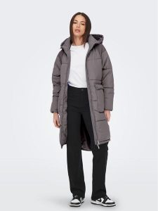 ONLY Płaszcz zimowy 15160167 Szary Relaxed Fit. Szare kurtki ONLY, na zimę, m, bez wzorów, z syntetyku, bez kaptura. Za 279,99 zł.