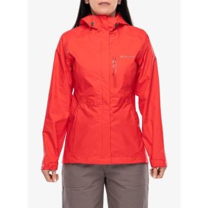 Kurtka przeciwdeszczowa damska Columbia Pouring Adventure III Jacket. Czerwone kurtki Columbia, bez wzorów, bez kaptura. Za 403,69 zł.