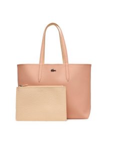 Lacoste Torebka Anna NF2142AA Bordowy. Czerwone shopper bag Lacoste, bez wzorów, ze skóry, bez dodatków. Za 609,99 zł.