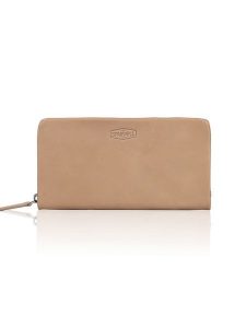 Bellicci Skórzany portfel "Offbeat Oliva" w kolorze beżowym - 11 x 19 x 2 cm rozmiar: onesize. Brązowe portfele Bellicci, bez wzorów, z materiału. Za 113,99 zł.