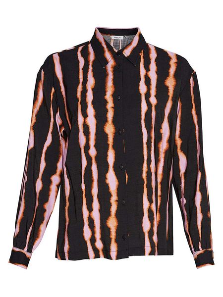 MOSS COPENHAGEN Koszula "Selfrida Dilvera" w kolorze czarno-jasnoróżowym rozmiar: XS/S. Czarne koszule Moss Copenhagen, s, bez wzorów, z wiskozy, bez kołnierzyka, bez ramiączek. Za 162,45 zł.