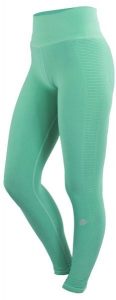 Legginsy damskie bezszwowe. Niebieskie legginsy GUGGEN MOUNTAIN, bez wzorów, z elastanu, z obniżonym stanem. Za 197,76 zł.