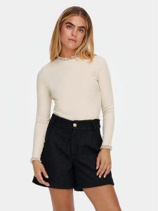 ONLY Bluzka Leslie 15277888 Beżowy Regular Fit. Brązowe bluzki ONLY, m, bez wzorów, z bawełny, bez kołnierzyka, bez ramiączek. Za 139,99 zł.