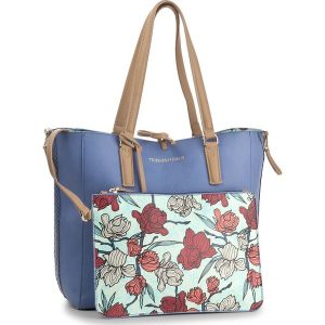 Torebka TRUSSARDI JEANS - Kuala Lumpur 75B00379 U175. Niebieskie shopper bag marki Trussardi Jeans, z jeansu. W wyprzedaży za 409,00 zł.