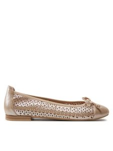 Caprice Baleriny 9-22185-42 Brązowy. Brązowe balerinki Caprice, bez wzorów, ze skóry, bez obcasa, bez zapięcia. Za 194,99 zł.