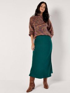 Apricot Sweter w kolorze zielono-niebiesko-pomarańczowym rozmiar: L. Pomarańczowe swetry oversize Apricot, l, bez wzorów, z wełny, bez ramiączek. Za 100,99 zł.