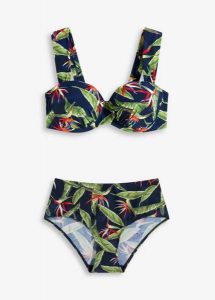 Bikini balkonetka (2 części). Niebieskie bikini bonprix, bez wzorów. Za 147,99 zł.