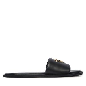 Klapki LOVE MOSCHINO. Czarne klapki LOVE MOSCHINO, bez wzorów, bez obcasa. Za 482,99 zł.