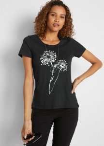 T-shirt. Szare t-shirty bonprix, bez wzorów, bez kołnierzyka, bez ramiączek. Za 39,99 zł.