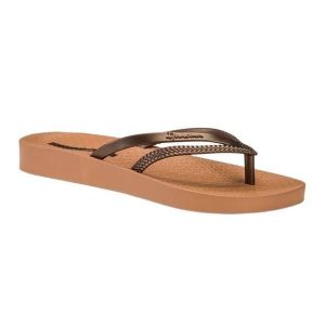 Japonki damskie Ipanema Bossa Soft V. Brązowe klapki Ipanema, bez wzorów, bez obcasa. Za 53,99 zł.