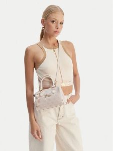 Guess Torebka J6GZ02 WFMF0 Écru. Białe kuferki Guess, z aplikacjami, ze skóry, bez dodatków. Za 289,99 zł.