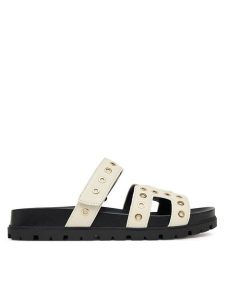 Guess Klapki FLPFAS ELE03 Écru. Klapki Guess, z aplikacjami, ze skóry, bez obcasa. Za 459,99 zł.