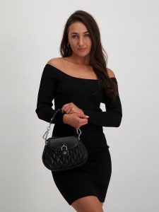 Steve Madden Sukienka "Aren" w kolorze czarnym rozmiar: XS. Czarne sukienki Steve Madden, xs, bez wzorów, prążkowane, bez kołnierzyka, bez ramiączek, mini. Za 74,63 zł.