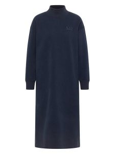 ELBSAND Sukienka dresowa "Roomi" w kolorze granatowym rozmiar: XS. Niebieskie sukienki ELBSAND, xs, bez wzorów, z bawełny, bez kołnierzyka, bez ramiączek, maxi. Za 173,99 zł.