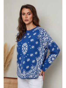 So Cachemire Sweter "Adony" w kolorze niebieskim rozmiar: L. Niebieskie swetry oversize So Cachemire, l, bez wzorów, z kaszmiru, bez ramiączek. Za 281,10 zł.