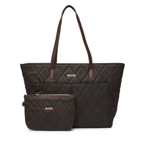 Torebka Barbour. Brązowe torebki klasyczne Barbour, bez wzorów, bez dodatków. Za 524,99 zł.
