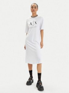 Armani Exchange Sukienka codzienna 3DYA79 YJ3RZ 1000 Biały Relaxed Fit. Białe kombinezony Armani Exchange, xs, bez wzorów, z bawełny, bez kołnierzyka, bez ramiączek. Za 389,99 zł.