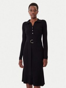 Marciano Guess Sukienka dzianinowa 5BGK07 5891Z Czarny Slim Fit. Czarne sukienki Marciano Guess, z aplikacjami, z dzianiny, bez kołnierzyka, bez ramiączek. Za 649,99 zł.