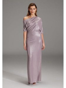 SWING Sukienka w kolorze fioletowym rozmiar: 42. Różowe sukienki Swing, bez wzorów, bez kołnierzyka, bez ramiączek, maxi. Za 249,17 zł.