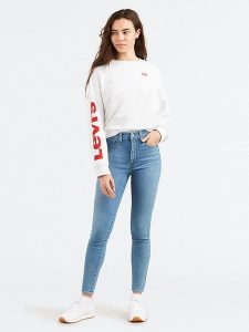 Levi´s Dżinsy - Skinny fit - w kolorze niebieskim rozmiar: W25/L30. Niebieskie jeansy z aplikacjami, z podwyższonym stanem. Za 175,67 zł.