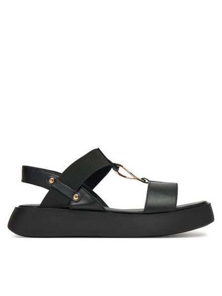 Lasocki Sandały WI23-KEANY-02 Czarny. Czarne sandały Lasocki, bez wzorów, ze skóry, bez obcasa, na płaskiej podeszwie, bez zapięcia. Za 169,99 zł.