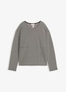 Sweter z dżerseju. Czarne swetry klasyczne bonprix, z dżerseju, bez kołnierzyka. Za 109,99 zł.