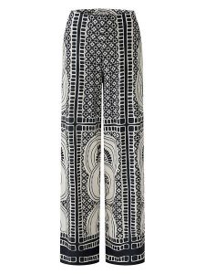 Miss Lagotte Spodnie w kolorze czarno-białym rozmiar: 40. Białe spodnie z wysokim stanem Miss Lagotte, bez wzorów, z materiału, z podwyższonym stanem. Za 126,99 zł.