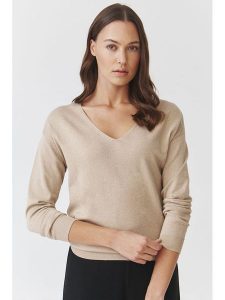 TATUUM Sweter "Flare" w kolorze beżowym rozmiar: S. Brązowe swetry oversize Tatuum, s, bez wzorów, bez ramiączek. Za 139,54 zł.