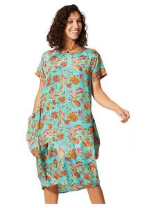 Aller Simplement Sukienka w kolorze turkusowo-pomarańczowym rozmiar: 34-40. Pomarańczowe sukienki Aller Simplement, bez wzorów, bez kołnierzyka, bez ramiączek, midi. Za 56,99 zł.