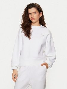 Lacoste Bluza SF5614 Biały Oversize. Białe bluzy Lacoste, bez wzorów, z bawełny, bez kaptura. Za 399,99 zł.