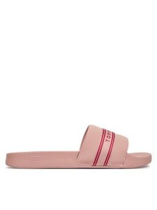 Tommy Hilfiger Klapki Logo Tape Webbing FW0FW09359 Różowy. Czerwone klapki TOMMY HILFIGER, bez wzorów, z syntetyku, bez obcasa. Za 189,99 zł.