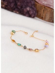 L'Atelier de Gaia Pozłacana bransoletka z perłami i cyrkoniami rozmiar: onesize. Żółte bransoletki L'Atelier de Gaia, z cyrkonią, pozłacane. Za 60,99 zł.