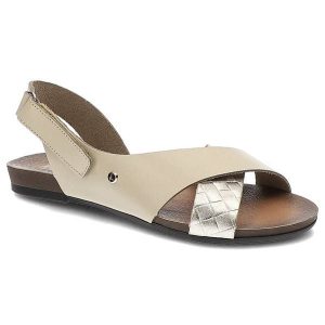 Beżowe Sandały Lemar Modne Buty Na Lato. Brązowe sandały Lemar, bez wzorów, ze skóry, bez obcasa, bez zapięcia. Za 209,00 zł.