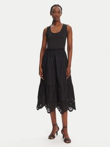 Liu Jo Sukienka letnia WA5166 T4853 Czarny Regular Fit. Czarne sukienki Liu Jo, na lato, bez wzorów, z bawełny, bez kołnierzyka, bez ramiączek. Za 629,99 zł.