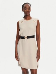 Liu Jo Sport Sukienka codzienna TA5139 TS923 Beżowy Regular Fit. Brązowe sukienki Liu Jo Sport, na co dzień, l, bez wzorów, z syntetyku, sportowe, bez kołnierzyka, bez ramiączek, proste. Za 509,99 zł.