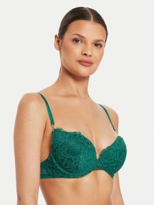 Guess Biustonosz push-up O4YC15 KCC70 Zielony Regular Fit. Zielone biustonosze Guess, z aplikacjami, z syntetyku. Za 189,99 zł.