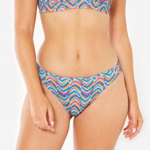 Dół kostiumu kąpielowego surfingowego damski Olaian Nina Pandor. Niebieskie bikini OLAIAN, bez wzorów, z elastanu. Za 39,99 zł.