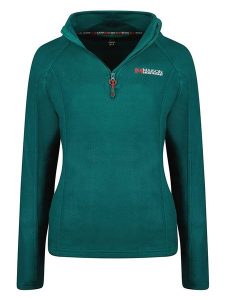 Maison Montaigne Bluza polarowa "Tumai" w kolorze ciemnozielonym rozmiar: S. Zielone bluzy Maison Montaigne, s, bez wzorów, z polaru, bez kaptura. Za 78,66 zł.