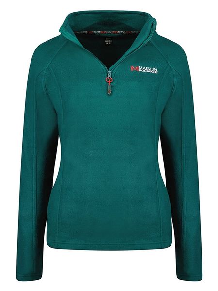 Maison Montaigne Bluza polarowa "Tumai" w kolorze ciemnozielonym rozmiar: S. Zielone bluzy Maison Montaigne, s, bez wzorów, z polaru, bez kaptura. Za 70,08 zł.