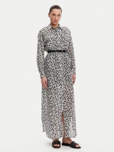 MICHAEL Michael Kors Sukienka koszulowa MS582UXH7F Czarny Relaxed Fit. Czarne sukienki MICHAEL Michael Kors, s, bez wzorów, z bawełny, bez kołnierzyka, bez ramiączek, koszulowe. Za 679,99 zł.